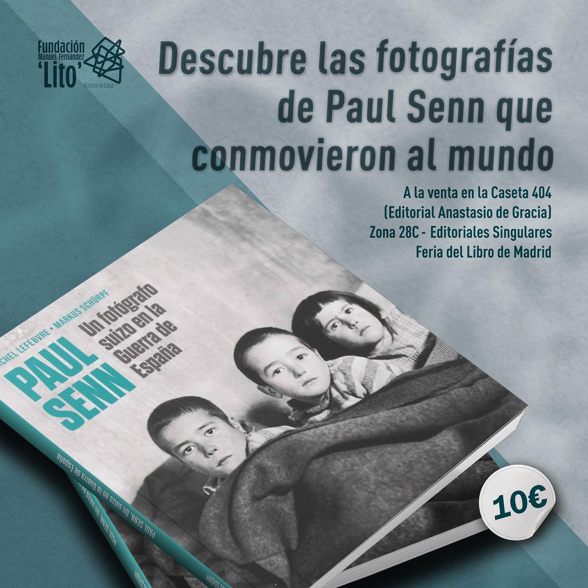 FundacionLito's tweet photo. 📣Si buscas una joya histórica en esta #FeriaDelLibro, acércate al espacio de Editoriales Singulares. Descubre el fotoperiodismo de Paul Senn, una mirada humana a la guerra de España que ayer cautivó a la Reina Letizia.
📍 Caseta 404 (Editorial Anastasio de Gracia) ¡Te esperamos! https://t.co/4Nwm4uLerQ