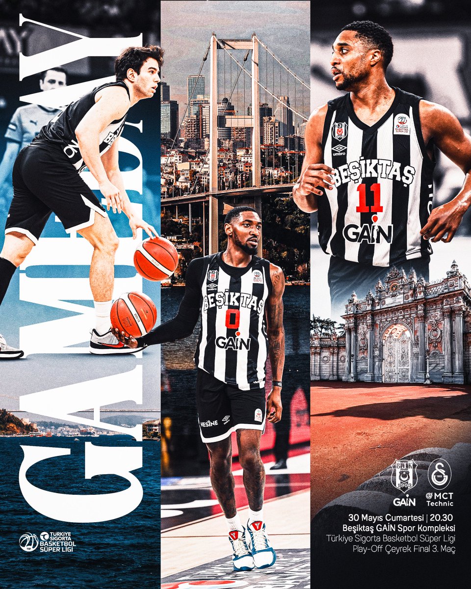BJK_Basketbol's tweet photo. Bugün #BeşiktaşınMaçıVar 🦅

🏆 Türkiye Sigorta Basketbol Süper Ligi
⚔️ Play-Off Çeyrek Final 3. Maç 
🆚 Galatasaray MCT Technic
🕣 20.30
📍 Beşiktaş GAİN Spor Kompleksi
📺 beIN Sports 5 https://t.co/DCeVwtq6aT