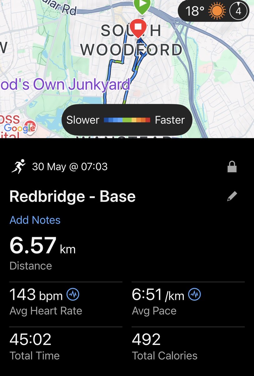 TheRunningEduc1's tweet photo. Morning run done ☑️ blimey it was warm already! 42 minutes base run care of @GarminUK Coffee at Bread and Oregano 😜 https://t.co/qlfdS2VyCa