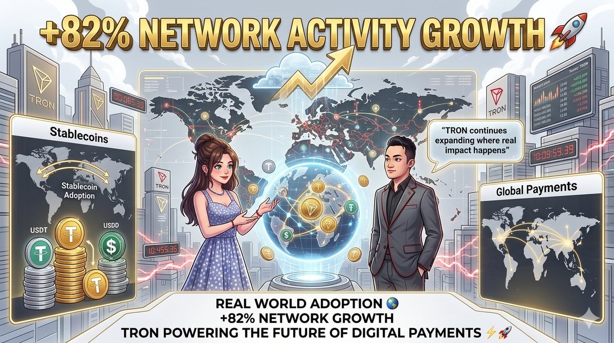 to_l_y's tweet photo. 🚀 +82٪ نمو في النشاط منذ الربع الأول!

بينما يركز البعض على الضجيج، تواصل #TRON التوسع في المجالات الأكثر أهمية:
💰 العملات المستقرة
🌍 المدفوعات العالمية
⚡ التسويات المالية

الاستخدام الحقيقي هو ما يصنع القيمة طويلة المدى... ويبدو أن TRON تتقدم بسرعة كبيرة
@justinsuntron
#TRX https://t.co/3YbmEFEZ2W