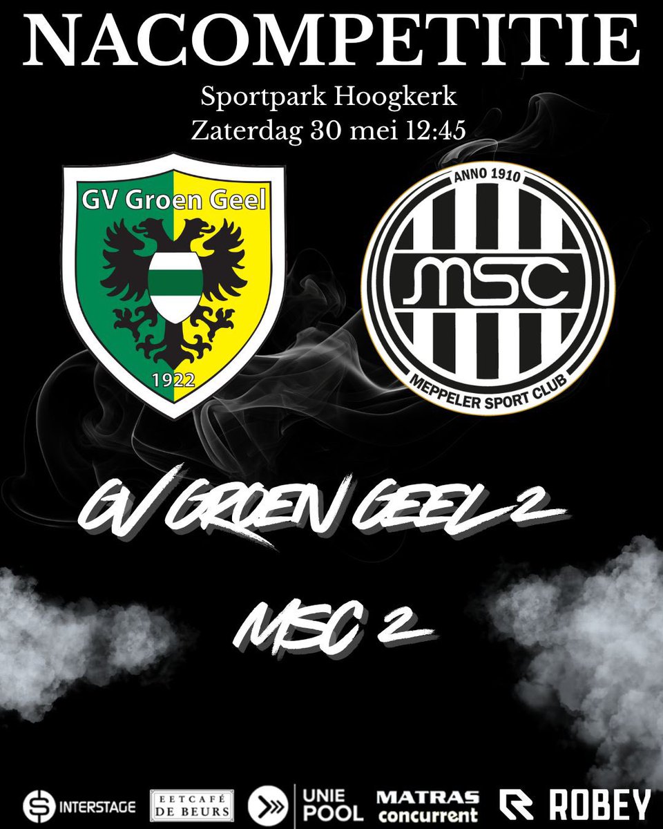 MSCMeppel's tweet photo. Er is nog genoeg MSC 🤍🖤⚽️ voetbal vandaag. MSC 2 speelt vandaag in Groningen voor een plek in de finale van de nacompetitie 📈. Om 13.30 uur trapt MSC 8 af in de jacht op het officiële kampioenschap 🏆. #wijzijnmsc https://t.co/KmmyzA5Qty