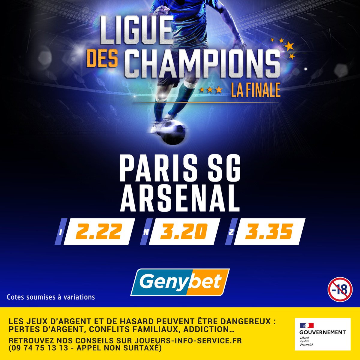 Janusport's tweet photo. ⚽️ 10x10€ DE FREEBETS À GAGNER

🏆 Qui gagne : PSG, Arsenal ou N ?

♥️ RT + follow @Janusport &amp; @Genybet_Sport 

🎁 10€ de freebets sport + bonus max + accès au Discord à vie pour toute création de compte via notre lien : https://t.co/iqPu3jRWvP 👈 https://t.co/CTpHOCvxh6