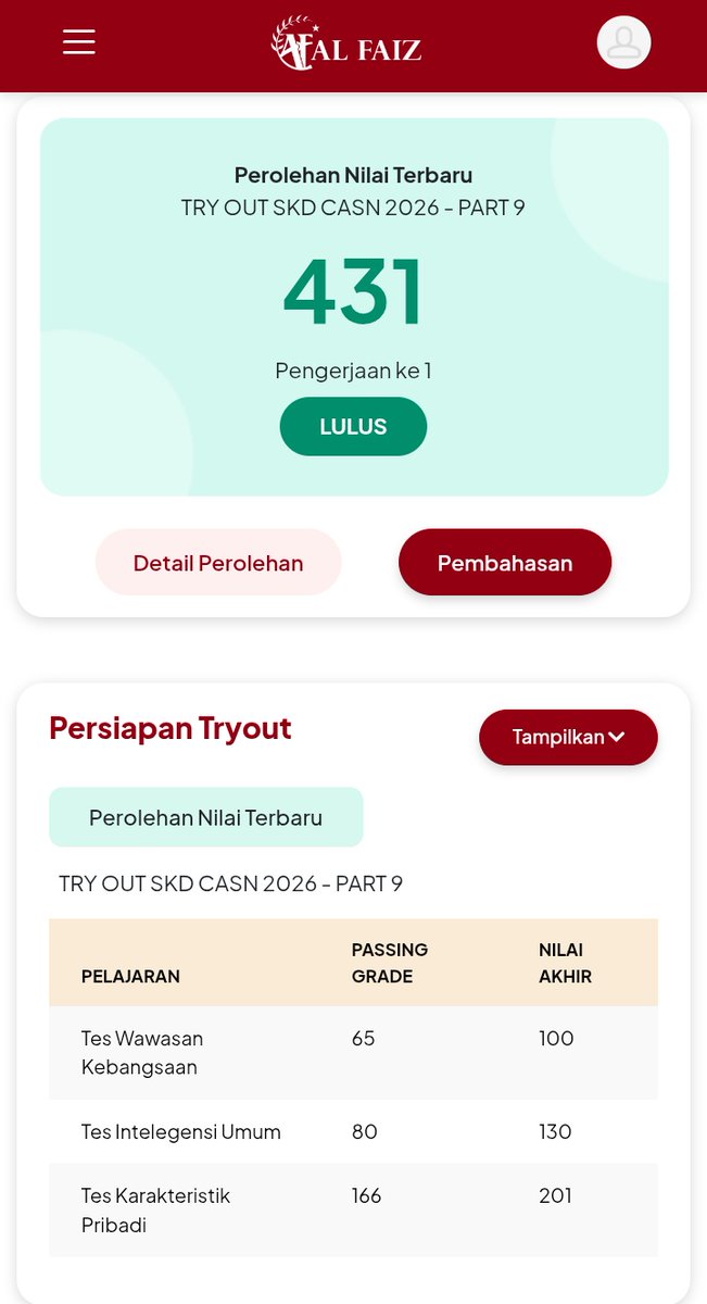 PupunDinata's tweet photo. Try Out ke-16, persiapan CPNS 2026.
Tetap semangat belajar, Cuk.
#CAT_Fair
#CPNS https://t.co/vqFYgbBAdv