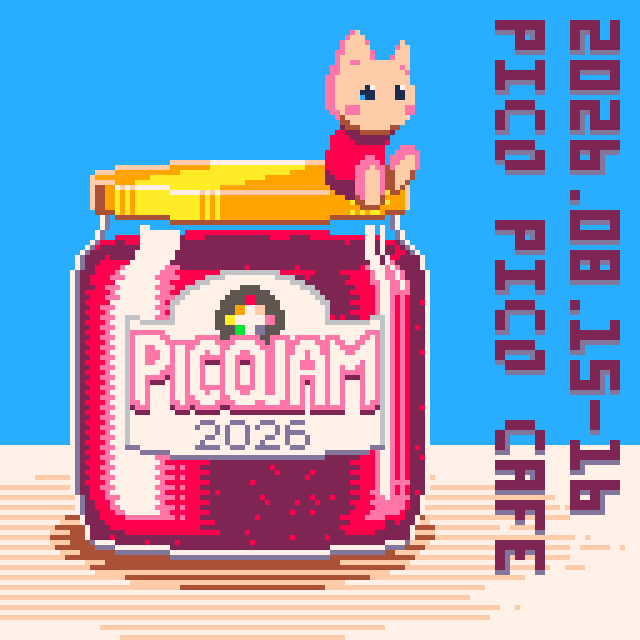 its_illuminesce's tweet photo. PICOJAM26とは、#PICO8 #Picotron オンリーの２日間のゲームジャムです。一緒にゲームをつくってみないか？👾

開催日: 2026年 8月15～16日（土・日） 
時間：10:00~22:00
場所: @picopicocafe 
参加: 会場で15名限定 （未経験者OK!）
申し込みフォームはこちら: 
https://t.co/HVWMLlPran https://t.co/iSjSBW33Nf