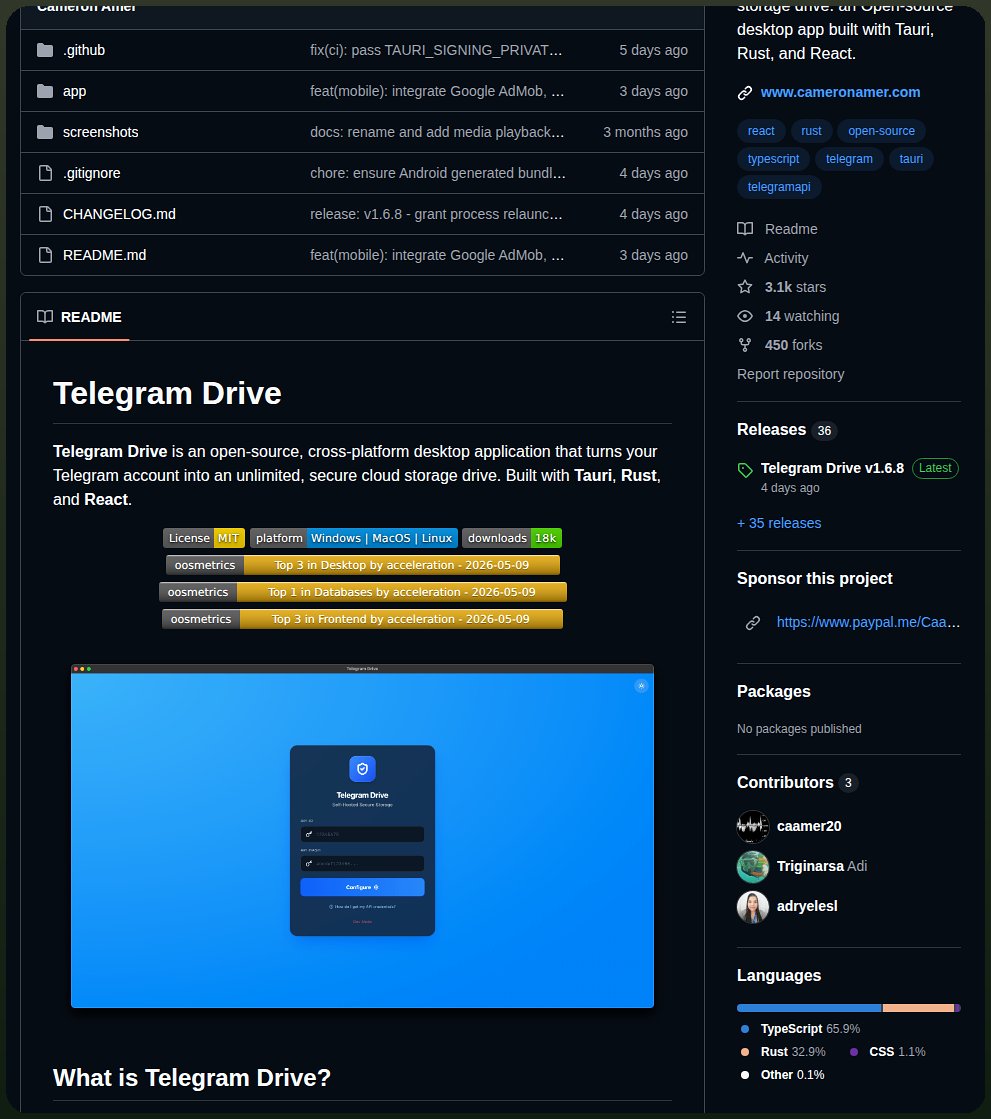 tom_doerr's tweet photo. Turns Telegram accounts into unlimited cloud storage

https://t.co/jh8OgdcOd5 https://t.co/72bTr1Vw1Q