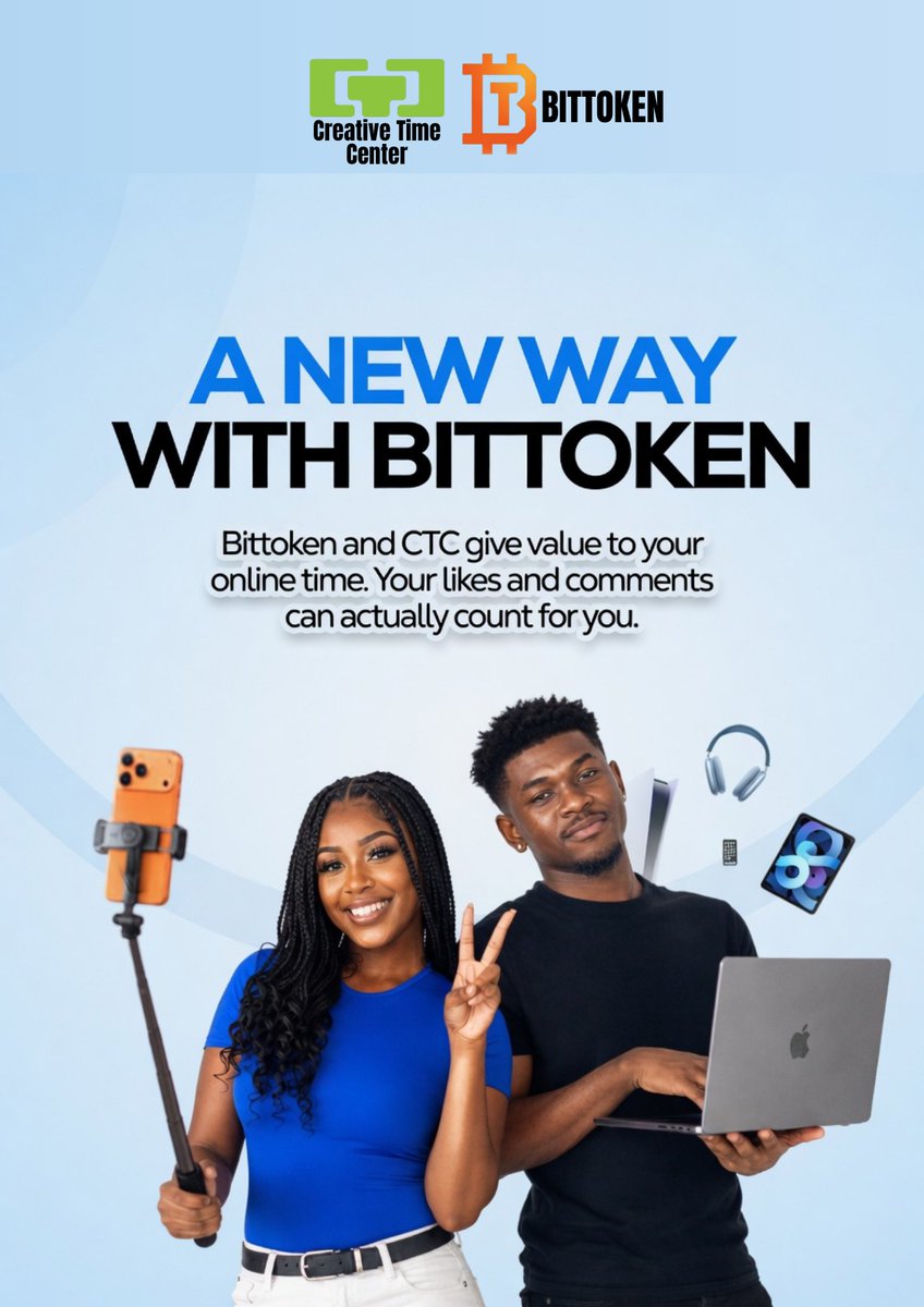 Bttofficial1's tweet photo. Every day, millions of people spend hours online liking posts, sharing content, and engaging on social media. What if that time could create real value for you?

With BITTOKEN, your online activity matters. Your likes, comments, shares, and engagement become part of a growing digital ecosystem where participation is recognized and rewarded.

Instead of being just a spectator, become part of a movement that values your time and contribution.

The digital world is evolving. Make sure you're not just watching it happen—be part of it with BITTOKEN.

#BITTOKEN #Web3 #DigitalRewards #Blockchain #CryptoCommunity #FutureOfEngagement