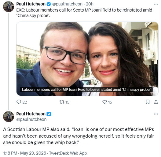 msm_monitor's tweet photo. Different rules apply depending on whether the wife is an SNP politician or a Labour politician. Nobody asking Reid what she knew about her husband or the cash she allegedly received from his businesses. https://t.co/aksnjvACqk