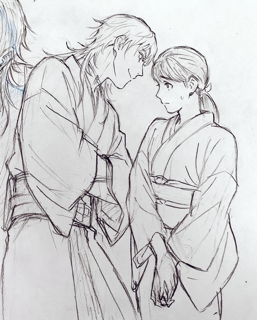 女審神者いる 刀さにある
鶴丸の顔描くたびに違う気がすると思って見返していた 