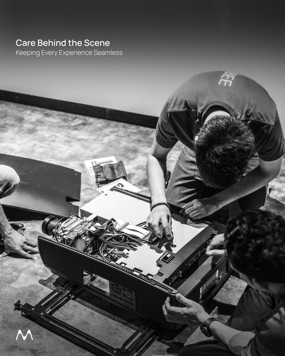 macbee's tweet photo. Behind every seamless experience is a lot of work nobody notices.

And honestly, that’s exactly how it should be.

Regular maintenance, system health checks, updates, recalibration, and all the small details that keep a cinema, smart home, or AV system performing the way it was designed to.

At MCBEE, our job doesn’t end at installation. We believe great technology deserves ongoing care.

Because the best systems are the ones you never have to think about—they just work.

[MCBEE, HomeCinema, AVIntegration, SmartHome, HomeAutomation, SystemIntegration, LuxuryIntegrator, PreventiveMaintenance, CustomerCare, NewDelhi, India]