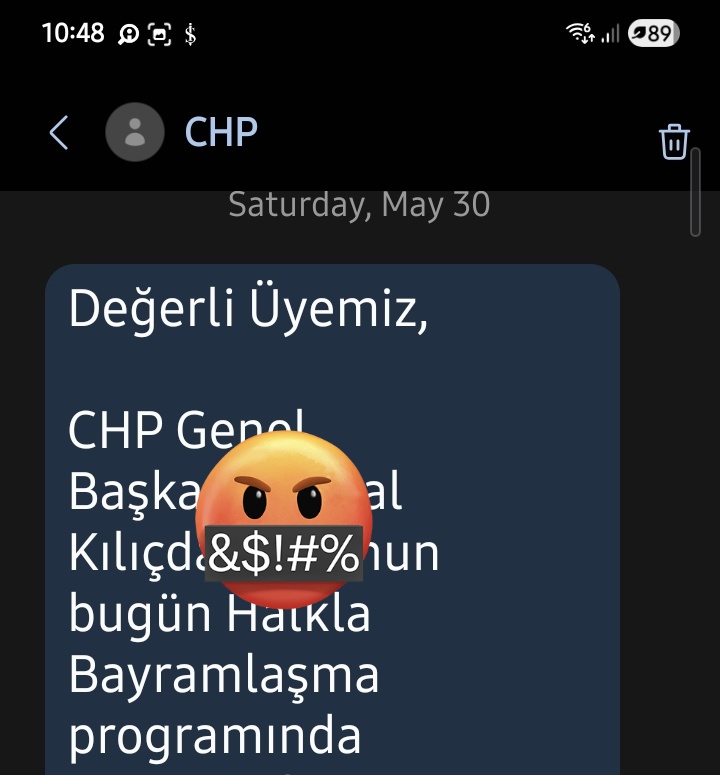 Canoshy's tweet photo. Ben sms onayımı seçtiğim genel başkanımdan ve partimden mesajlar almak için verdim. gerzek gerzek smsleri almak için değil. İstilacılar benden uzak olsun lütfen. https://t.co/QXtPZZCm6l