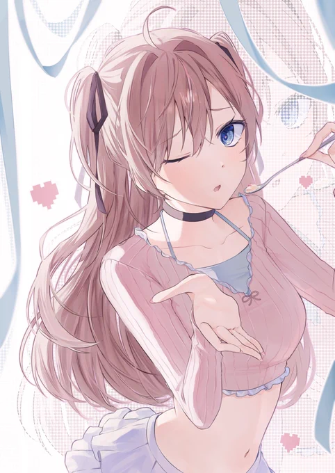 私の描くピンク髪女の子見ていって