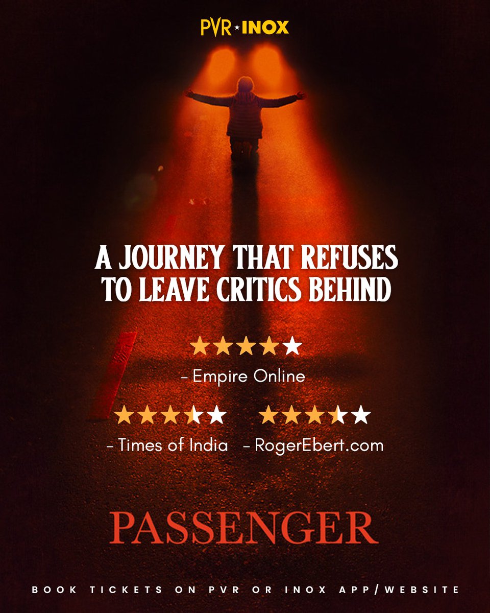 INOXMovies's tweet photo. The critics have spoken, and the verdict is in. 🎬⭐
Here’s what reviewers are saying about Passenger.
Have you booked your tickets yet?
#Passenger now screening at PVR INOX!
Ticket link: https://t.co/RPd3V1Fbda
.
.
.
#RowanRobinson #WunmiMosaku #JackRyan #DanielRyan
Credits: Paramount Pictures India, Paramount Music & Lakeshore Records
All rights belong to their respective owners.