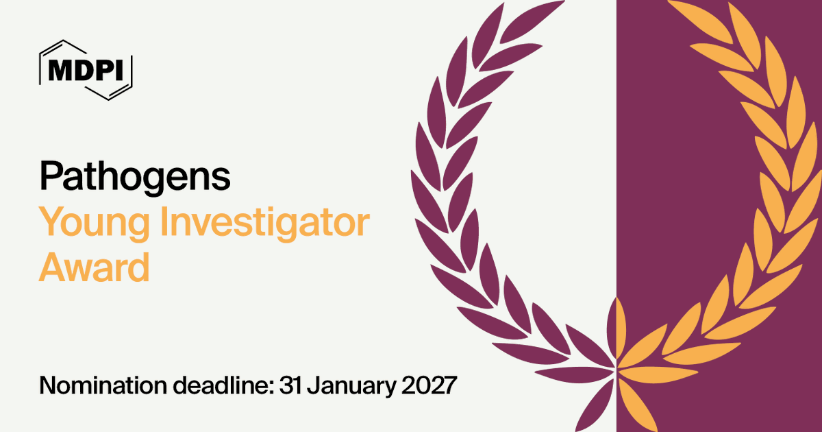 Pathogens_MDPI's tweet photo. Young Investigator Award — nominations are now open

Recognizing groundbreaking research in pathogens and pathogen–host interactions. Nominate a promising early-career researcher before January 31, 2027.

🔗https://t.co/CUL8p8827h

#Pathogens #YoungInvestigator #Postdoc #STEM https://t.co/uoUnqltTf2