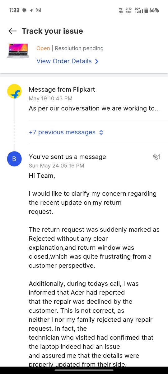 B_sharath0111's tweet photo. @flipkartsupport @Flipkart 

What is this behaviour, raised an issue 14 daysback still didn't get any reply from your side. Wrote multiple mails, sent all the required details still no response. 
IncNum:  IN26051922421898522836
Order ID:  OD337535438414602100 https://t.co/7FOwSHyPbC