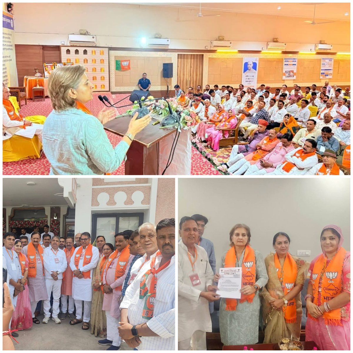 SumitaBhinchar's tweet photo. सरला मंडपम, कुचामन सिटी में भारतीय जनता पार्टी डीडवाना-कुचामन (नागौर देहात) द्वारा आयोजित दो दिवसीय पंडित दीनदयाल उपाध्याय प्रशिक्षण महाअभियान–2026 के प्रशिक्षण वर्ग में सहभागिता की। 

द्वितीय दिवस पर भारतीय जनता पार्टी के यशस्वी एवं लोकप्रिय प्रदेश अध्यक्ष श्री मदन राठौड़ जी की उपस्थिति ने हम सब कार्यकर्ताओं को संगठन से जुड़े कई महत्वपूर्ण कार्यों की जानकारी दी जिससे भविष्य में पार्टी संगठन को नई ताक़त मिलेगी।

माननीय प्रदेश अध्यक्ष जी का यही संदेश रहा कि पंडित जी की सोच “समाज की अंतिम पंक्ति में बैठे व्यक्ति का उत्थान” ही हम भाजपा कार्यकर्ताओं का मूल मंत्र है।

इस अवसर पर श्री सतीश पूनियाँ पूर्व प्रदेश अध्यक्ष, डॉ॰ ज्योति मिर्धा जी,भाजपा ज़िलाध्यक्ष श्रीमती सुनीता माहेश्वरी जी सहित जनप्रतिनिधि गण पार्टी पदाधिकारी कार्यकर्ताओं की उपस्थिति रहीं।
#आपणो_अग्रणी_राजस्थान