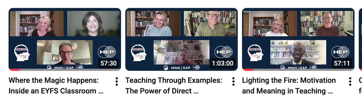 teacherhead's tweet photo. Check out the recent MindtheGap episodes with @MrsDexterEYFS  (the magic of EYFS) @Tom_Needham_  (Engelmann in Action)  and @IamMisterMba  (Teach like your heart's on fire!) .. three brilliant people doing amazing work in their schools.
Youtube: https://t.co/Y3GasMzLHm
Podcast https://t.co/6ztjm0QpeL
