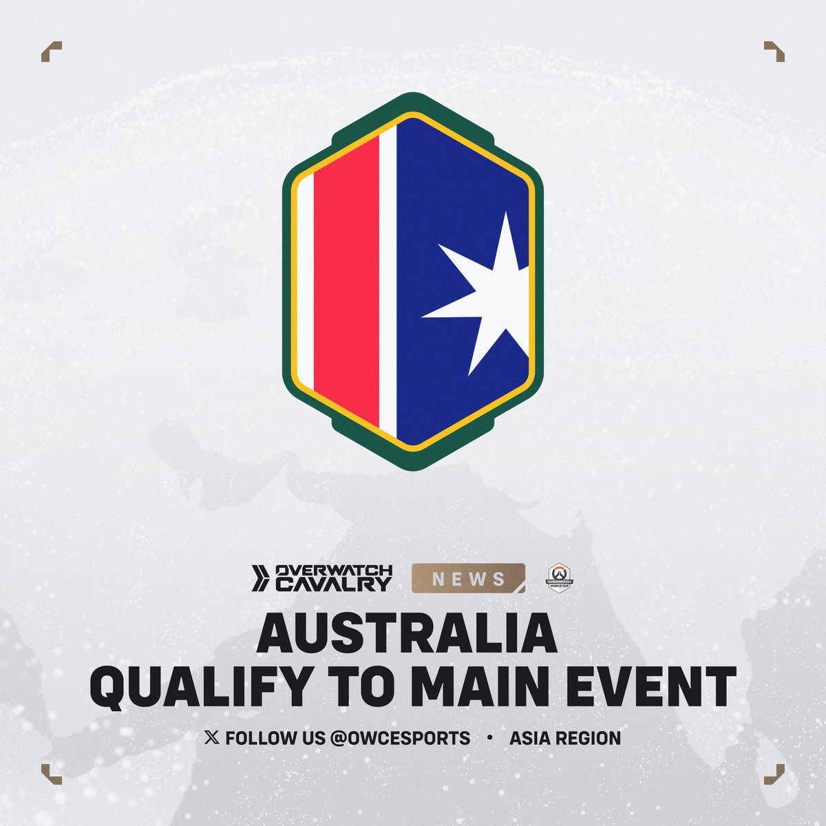 OWCEsports's tweet photo. Aussie, Aussie, Aussie! @AUSOWWC are heading to the Main Event's Group Stage 🇦🇺 https://t.co/P5TiDiqj9h