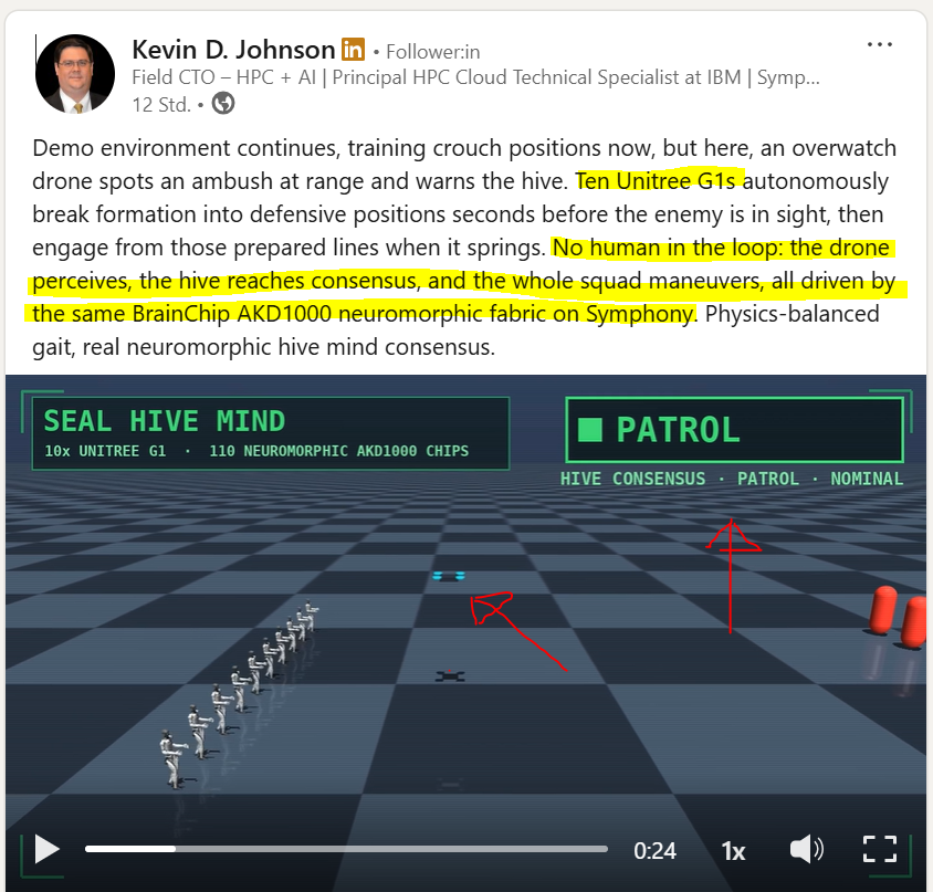 MIAM_Schwan's tweet photo. Kevin D. Johnson/Field CTO $IBM continues with his BrainChip #Akida (AKD1000)/IBM Symphony demo. 
 
(red arrows drawn by me) https://t.co/Ap7wNTFnJr

@BrainChip_inc $BRN $BRCHF https://t.co/NYrG33dqkU