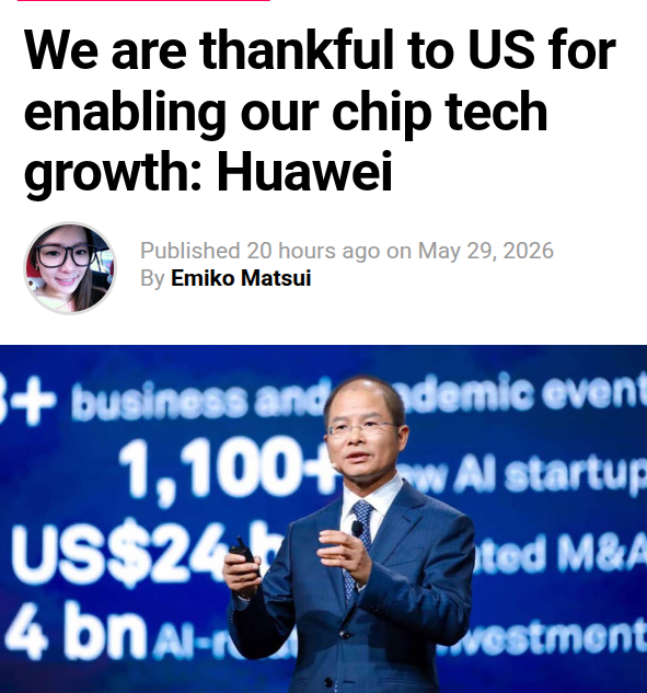 Huawei Chairman Thanks US Sanctions, Claims 1.4nm Equivalent by 2031