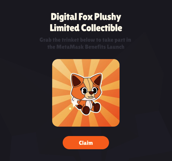 AshuoJiang's tweet photo. Metamask 推出免费 SBT“数字狐狸毛绒玩具”，截止 6 月 26 日

Metamask 与 Franky the Frog 合作推出免费 SBT“数字狐狸毛绒玩具”。用户可在 Metamask 移动应用的“奖励”部分领取，或通过直接链接操作。 

领取链接：https://t.co/Qed5Nycr3l https://t.co/ZMkfxpkRB8