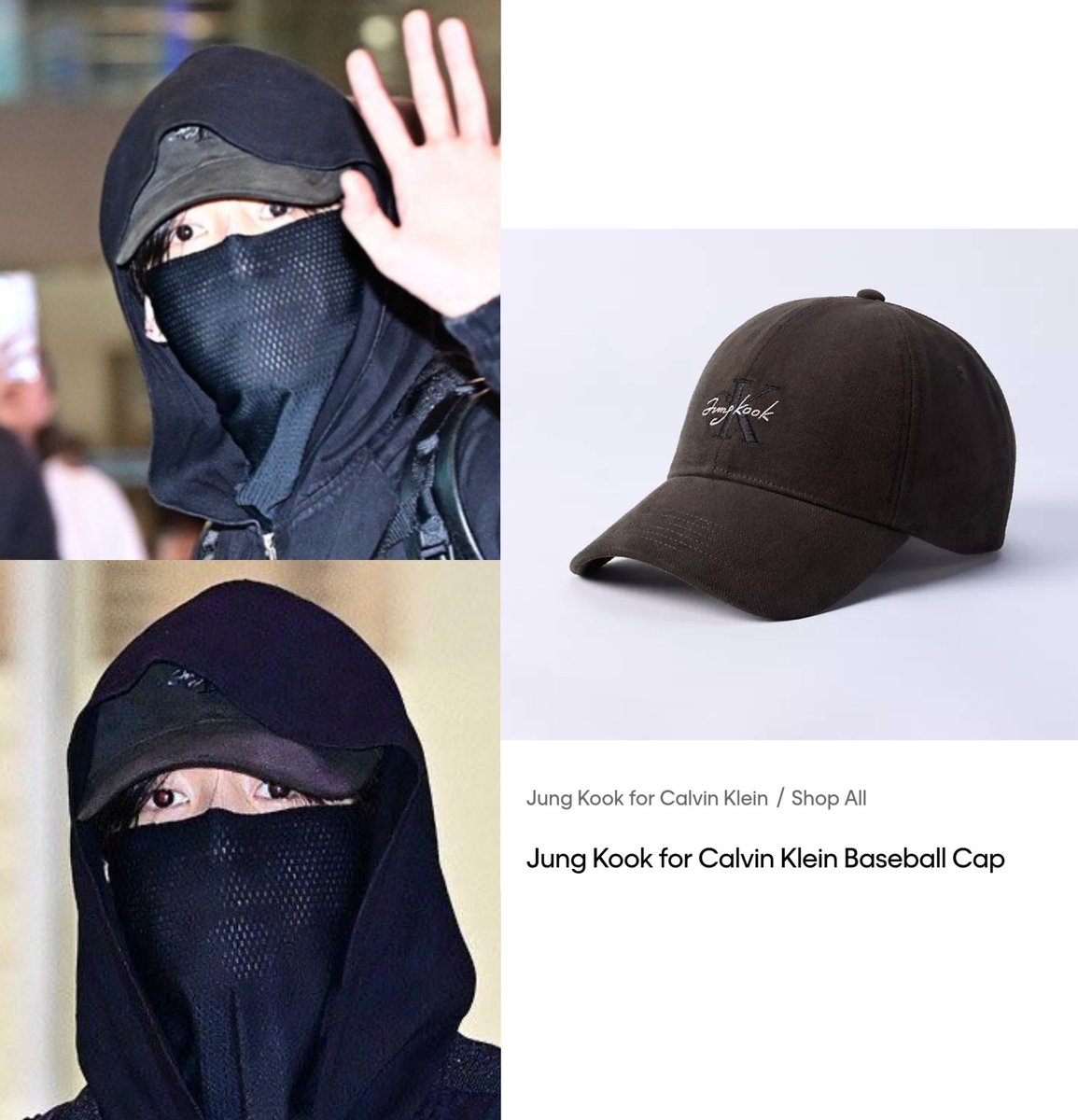 JungkookCrave_'s tweet photo. Jungkook was seen wearing his CKJK collection cap at the airport today https://t.co/HME72Kivt8
