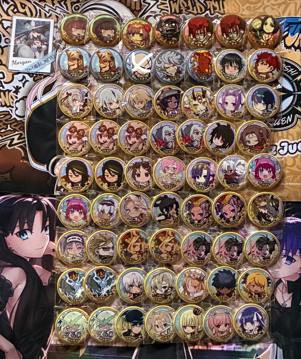 AL_MEYR's tweet photo. FGO Fate/GrandOrder ミニ最終再臨サーヴァント 缶バッジ 交換
<譲>
画像の物

<求>
同種リリス
OVER THE SAME SKY
リリス アルトリア(裁)
霊基召喚 缶バッジ ポートレイト ブロマイド探してます

画像1はリリスのみ(枠内はOTSS、それ以外は同種)
リリス含む取引希望

プロカ必読 https://t.co/SMTxX1Dspr