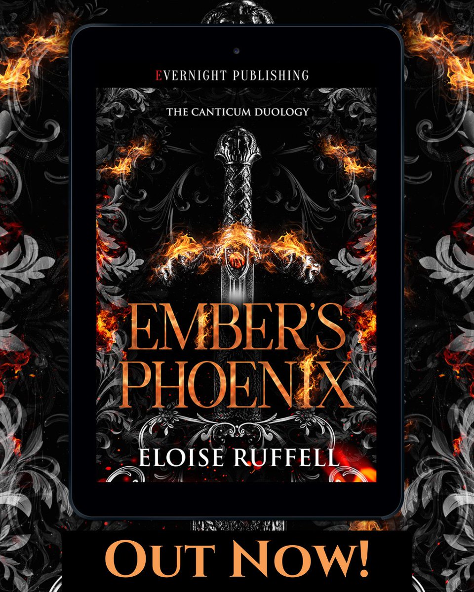 EloiseRuffell's tweet photo. My adult debut is out today &amp; I'm so excited!

EMBER'S PHOENIX, the first in my Canticum Duology, is out in the world - a labour of love for the last four years!

Two Songs.
One forbidden love.
And a prophecy that could wake the SongSlayer
#romantasy #booktwt #EvernightPublishing https://t.co/MKEUKJEN4Z