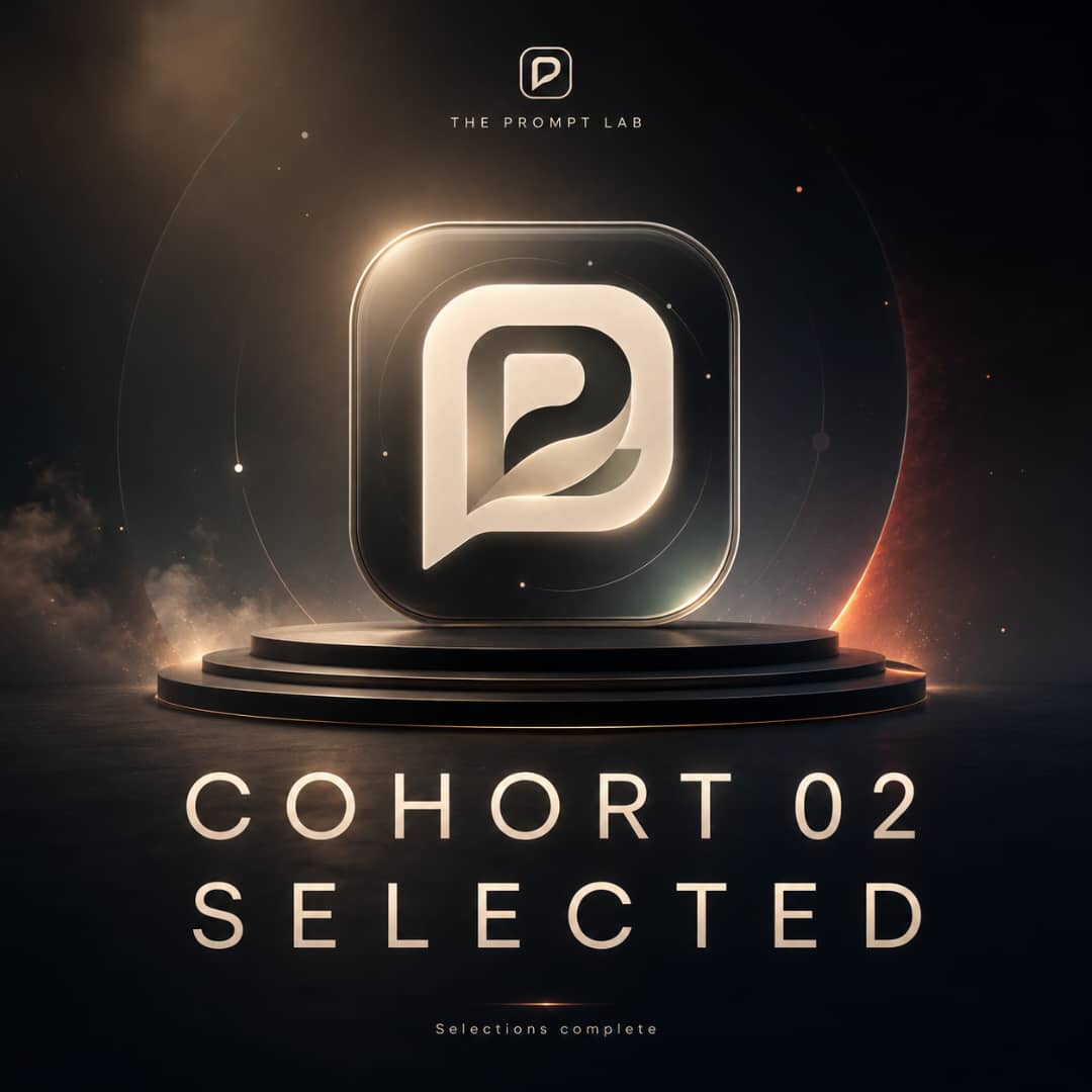 thepromptlab_ai's tweet photo. Cohort 02 selections are now complete!!!.

Selected creators have been notified via email and will also see their status updated on their Prompt Lab dashboard.

If you were selected, kindly:

• Take a screenshot of your acceptance from your Prompt Lab dashboard or email
• Quote tweet this announcement with the screenshot
• Share your excitement about joining Cohort 02

Our team will use your quote tweet to identify selected creators and coordinate the next onboarding steps.

If you applied, please check your dashboard for updates.

Thank you to everyone who applied. More opportunities are coming soon.

— The Prompt Lab