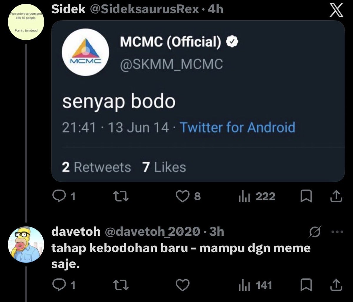 Zezazombie's tweet photo. @davetoh_2020 @FairuzMo @BendiTheBagak @MCMC_RASMI https://t.co/XT3OA4fxnj