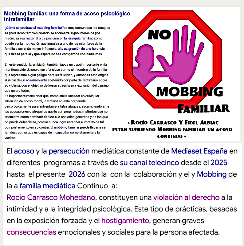 Qara25's tweet photo. El acoso y la persecución mediática constante de Mediaset España en diferentes  programas a través de su canal telecinco desde el 2025 hasta 2026 con la  con la  colaboracíón y el y Mobbing de la a familia mediática Continuo  a: Rocío Carrasco Mohedano
#MareaFucsia #APOYOROCÍO30M https://t.co/0htknsY99s