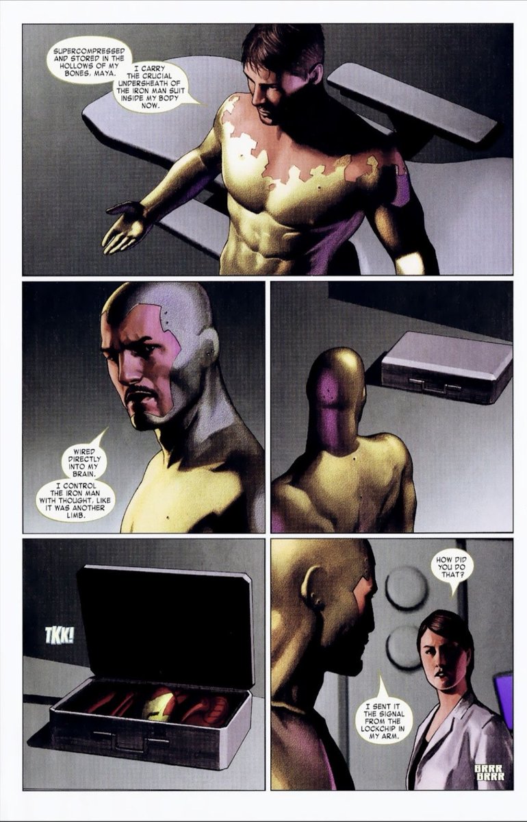 matias_gleza's tweet photo. #AvengersFacts Al quedar gravemente herido en combate, Tony Stark se trató de manera experimental con el Virus Extremis modificado por él. Además de recuperarse, obtendría poderes sobrehumanos. Sin embargo, el Virus quedó purgado de su cuerpo durante la Invasión Secreta Skrull https://t.co/gCoQetuSKV