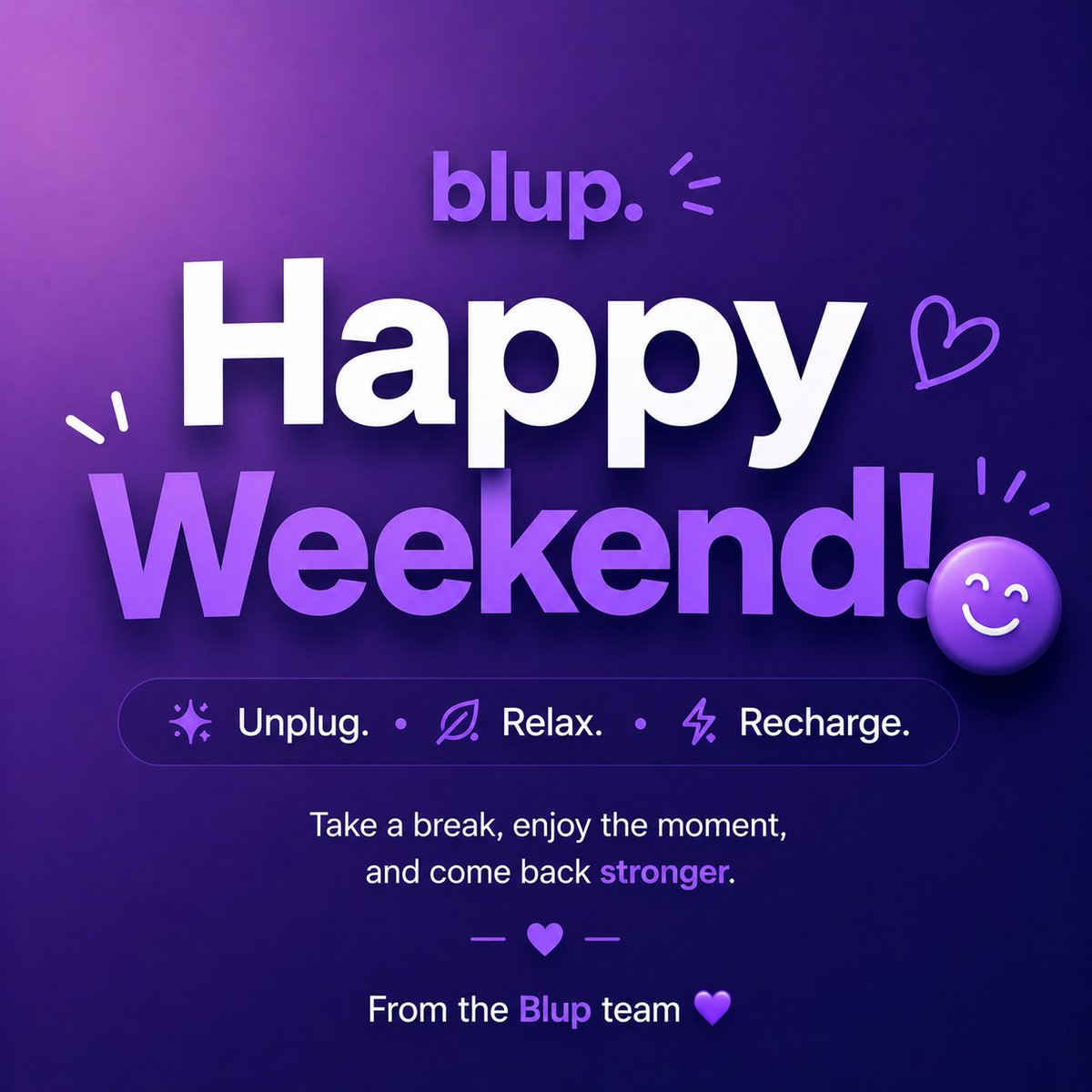 BlupDex's tweet photo. Happy weekend vibes with blup https://t.co/sCSyTKuHgs