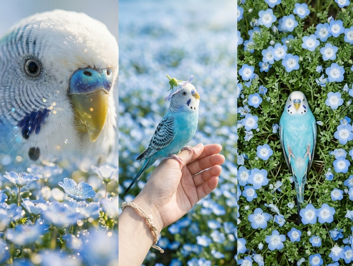 YellowRattle1's tweet photo. ナノちゃん（♀）の写真を使ったのに、アトくん（♂）になった。(笑)
#セキセイインコ #インコ #budgie #budgerigar #Gemini
#ai生成動画 https://t.co/EafoTKKNCC