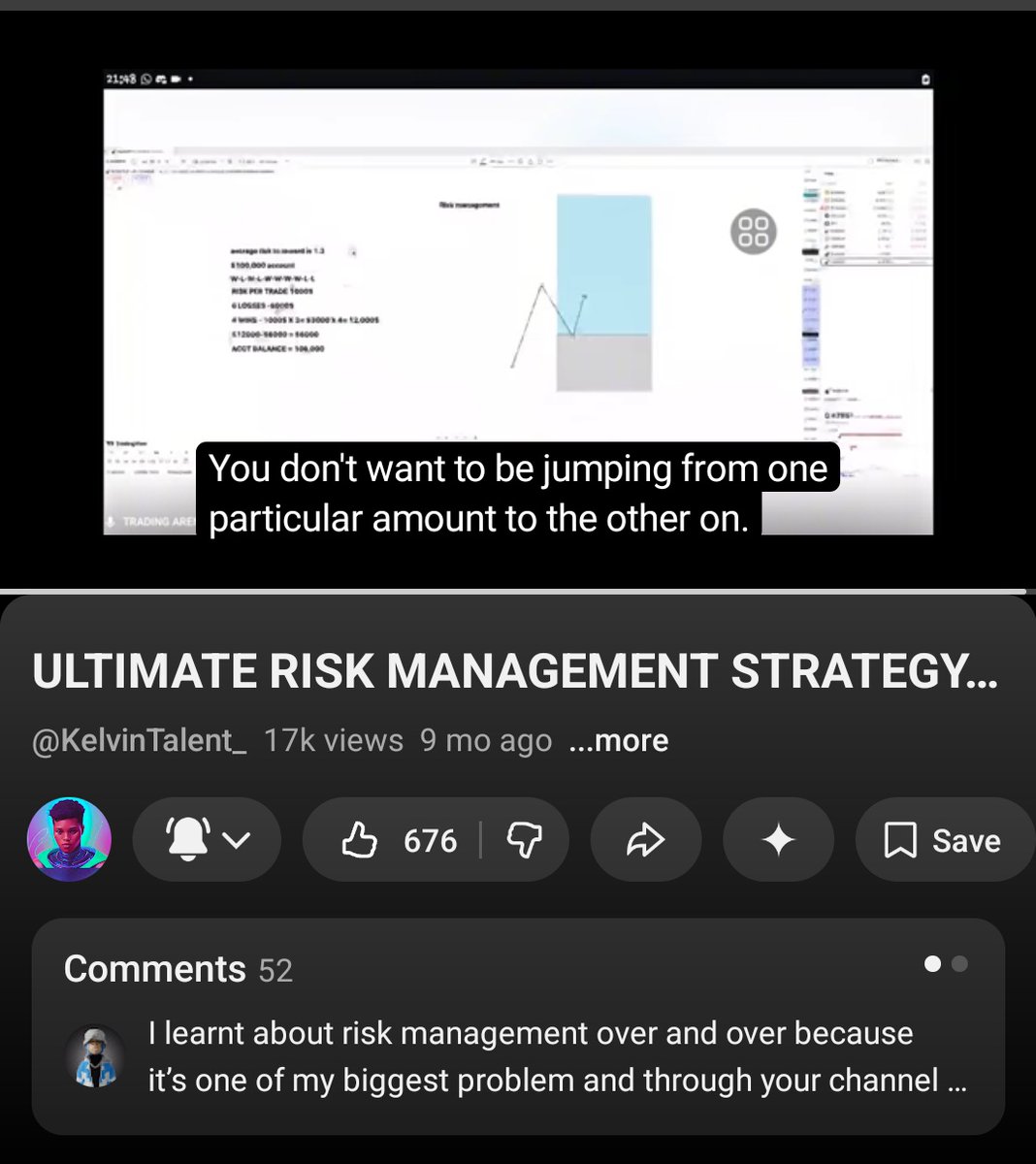 latguy51's tweet photo. @Kelvintalent_ I learnt alot about risk management from your YouTube video about 3months ago, it has help me keep my account and moved to funded stage. https://t.co/auKda9bez9
