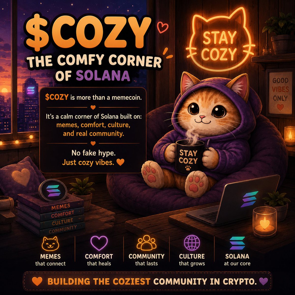 cozyproject8's tweet photo. @solana Crypto needs a cozy corner.

$COZY ☁️🐾
Built on Solana.
Powered by community.

https://t.co/IPAxvVKnSI https://t.co/XU88dvGXWf