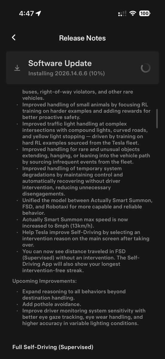 CybrHoldingsLLC's tweet photo. Spring update incoming, better late than never!
#Tesla #FSD #TeslaUpdate #FSDv14 #ModelY #EV #TeslaFSD #SoftwareUpdate #SpringUpdate #FullSelfDriving #TeslaSoftware #FSDBeta https://t.co/nxHUBQ6OoH