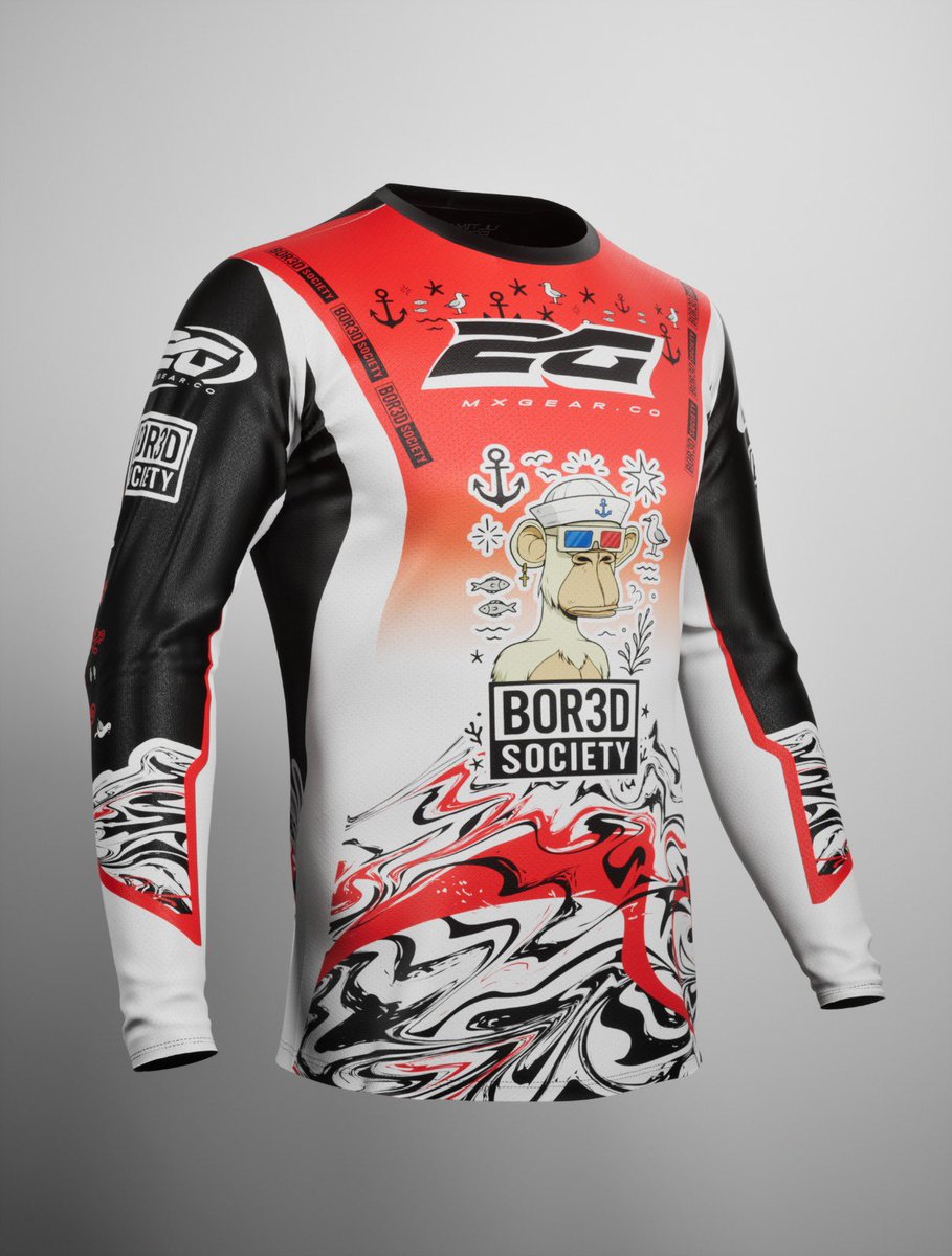 dyorjdr's tweet photo. 🚀 BOR3D SOCIETY is hitting the motocross scene with an exclusive collaboration alongside 2G MX Gear.

After surviving the wild rides of the NFT & crypto markets, we’re confident riders will have no trouble staying on their bikes and at the front of the pack in this bold gear inspired by the iconic @BoredApeYC universe. 🏁🐵

🔥 Use code BOR3D for FREE shipping across Europe.

🌍 Worldwide shipping available.
📦 🎁 Send me your postal adress @mfigge 

#BOR3DSociety #MX #BAYC #RideWithStyle