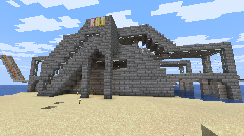 Newtonserver's tweet photo. 砂島駅のリニューアル工事を行いました。
石レンガと地元の砂を使ったガラスを用いて建築が行われました

#マインクラフト #マイクラ #minecraft https://t.co/O3dqhL9GIK