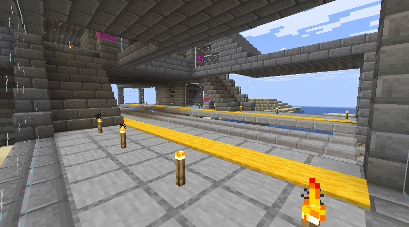 Newtonserver's tweet photo. 砂島駅のリニューアル工事を行いました。
石レンガと地元の砂を使ったガラスを用いて建築が行われました

#マインクラフト #マイクラ #minecraft https://t.co/O3dqhL9GIK