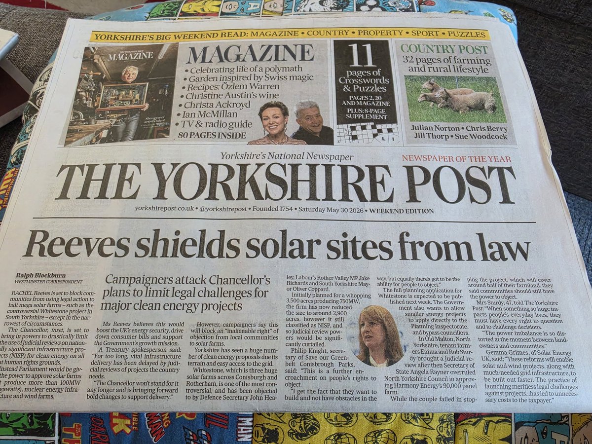 WRESTLELUNATIC's tweet photo. A proper Saturday paper !! @yorkshirepost @YPSport https://t.co/rQLtEwAJea