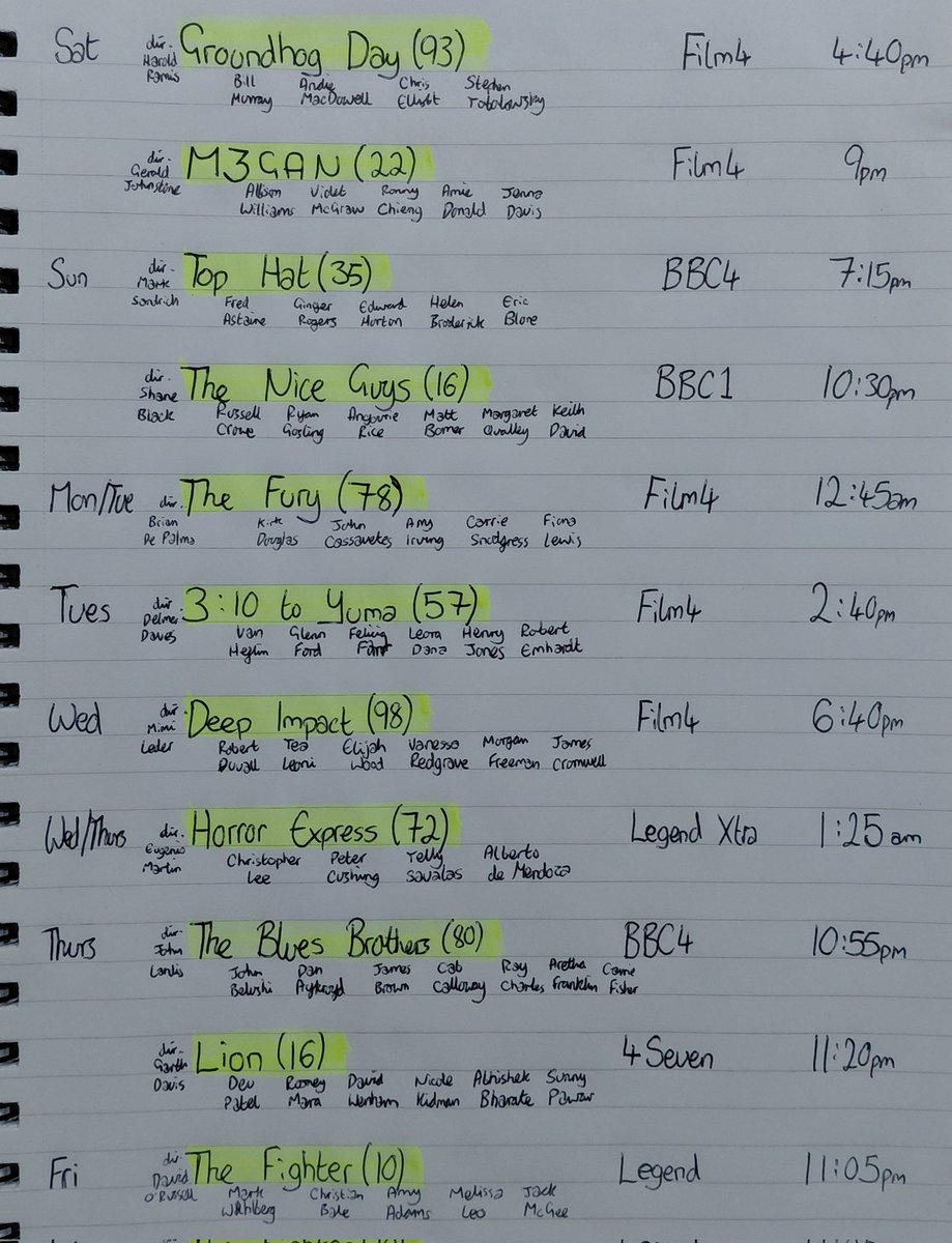 ReelTours's tweet photo. Here's the notes from our @bbcmerseyside segment this morning on the Sean Styles Show, featuring our top film recommendations on TV for the week. Enjoy! https://t.co/44E6dxhIb8