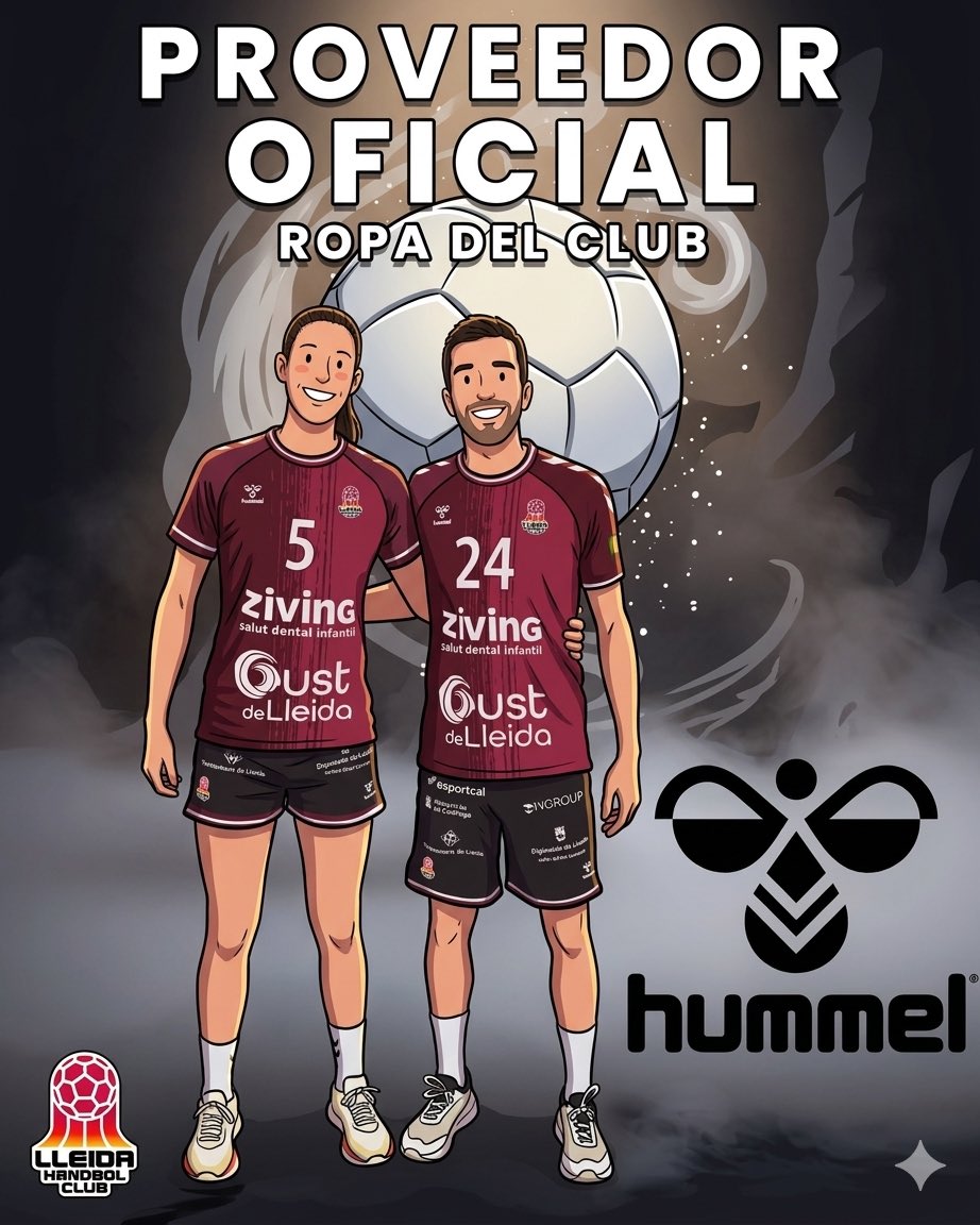 LleidaHC's tweet photo. 🤾🏻‍♀️🤾🏻‍♂️ La marca HUMMEL continua una nova temporada com a proveïdor oficial de la roba esportiva del Lleida Handbol Club. 
#SomBordeus https://t.co/vU0ptUYPyN