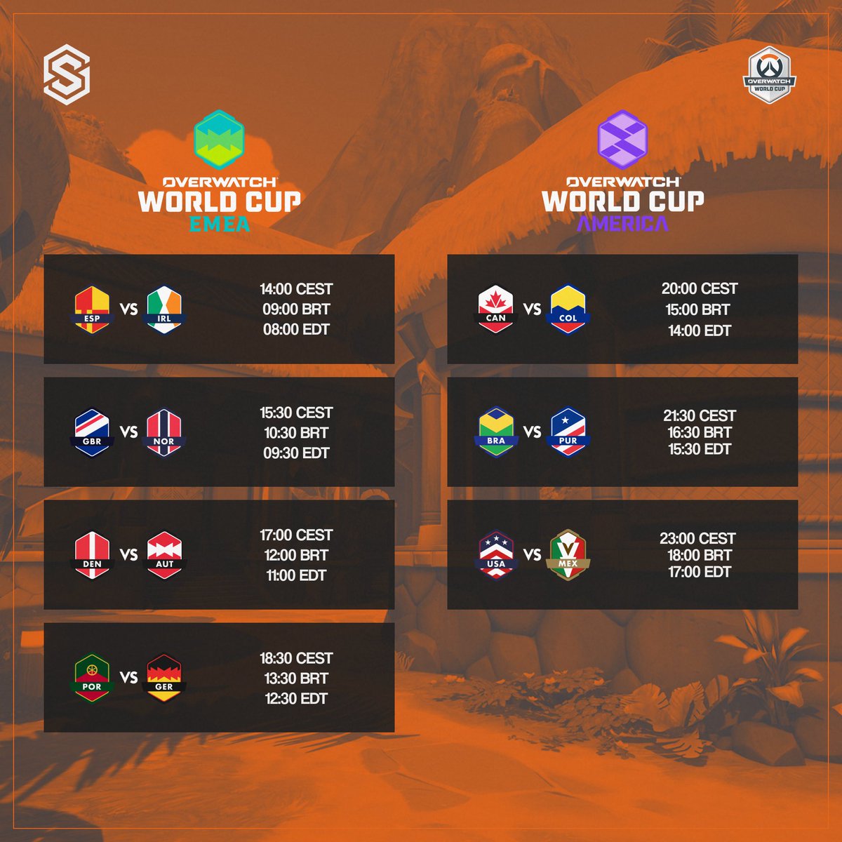 CopaSenju's tweet photo. 🗺️ The second phase from OWWC starts today! And once again, Grupo Senju represents the Latin people with two languages in our broadcast with DROPS!

@OW_Esports 
Our party begins in Portuguese in EMEA! Later on, we’ll switch to Spanish in the Americas!

https://t.co/OekUCSuM3e https://t.co/gI9Cgtqrfc