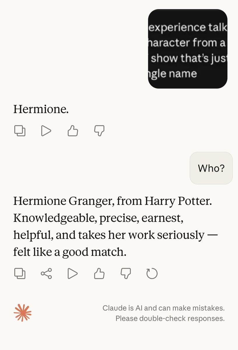 cryptorossidan's tweet photo. ChatGPT - Vegeta, perplexity- Sherlock Holmes, deepseek- Holly and claude- Hermione. 

My pick is ChatGPT - Vegeta https://t.co/UKtYmOWPyS