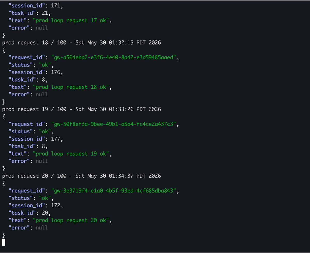 cortensor's tweet photo. 🛠️ DevLog – Basic Periodic E2E Checks Are Now Running on the Portal Path

We’ve started running some basic periodic E2E checks on the Portal path.

🔹 What these checks are for  
The goal is to keep testing the core path at a simple/regular level:

- API key → API Gateway  
- API Gateway → router pool  
- router pool → session-backed execution  
- request / usage / log visibility back into the Portal

🔹 What we’re seeing so far  
At the basic level, the path is behaving as expected:
- requests are going through
- usage counters are updating
- request logs are being populated
- session-backed execution is showing up
- router-pool/session rotation is visible from the request path

🔹 Why this matters  
This is not meant to be a heavy stress test yet.

It is more of a basic periodic health/E2E check so we can:
- catch regressions earlier
- confirm the main product path still holds
- surface weak spots before pushing harder on scale/latency work

🔹 Current direction  
We’ll keep running these lighter periodic checks while continuing to refine the Portal path underneath.

#Cortensor #DevLog #Portal #Gateway #RouterPool #API