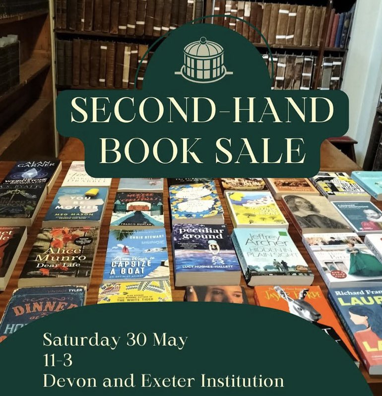 Mr_John_Harvey_'s tweet photo. It’s #BookSale day at @DExInstitution today!
A great chance to browse & buy books and to see one of the finest ‘hidden gems’ in our lovely city 👏🏻💚
#Exeter #LoveExeter #SecondHandBooks #SecondHandBookSale #CathedralClose https://t.co/Jt3fxoGlrd