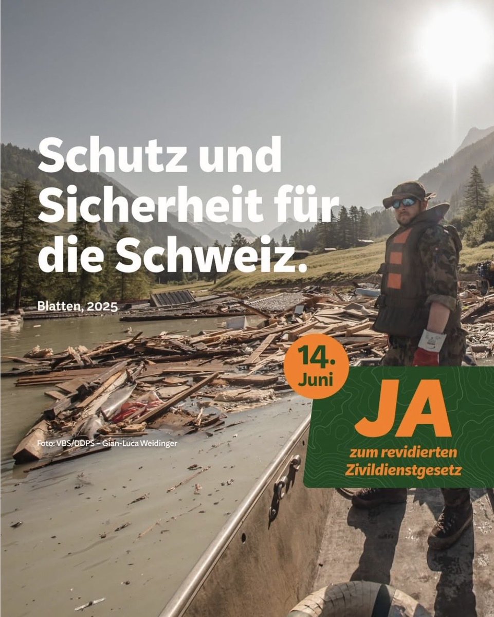 SicherheitBern's tweet photo. Wir leben in unsicheren Zeiten. Auch unser Land🇨🇭braucht eine einsatzfähige #Armee. Wir dürfen unsere @schweizerarmee nicht weiter aushöhlen. Deshalb
👉JA zum Zivildienst-Gesetz

👉Der #Regierungsrat des @kanton_bern empfiehlt ebenfalls ein JA zum #Zivildienst-Gesetz an 14. Juni. https://t.co/Mr6KsYj4On