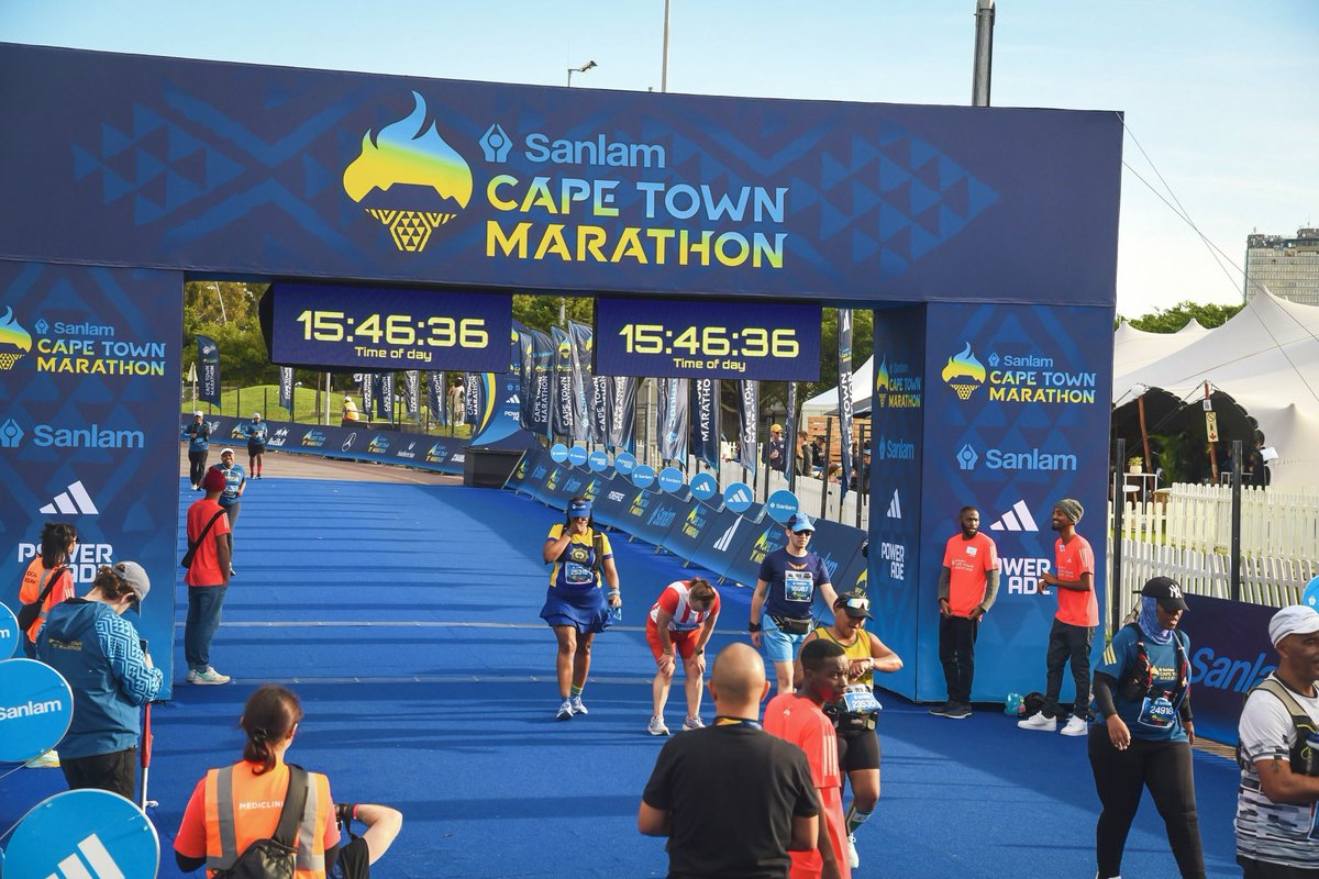 DisekoNkele's tweet photo. The Tears Of Joy
Sanlam Cape Town Marathon Finish Line https://t.co/g50jJYcrbq