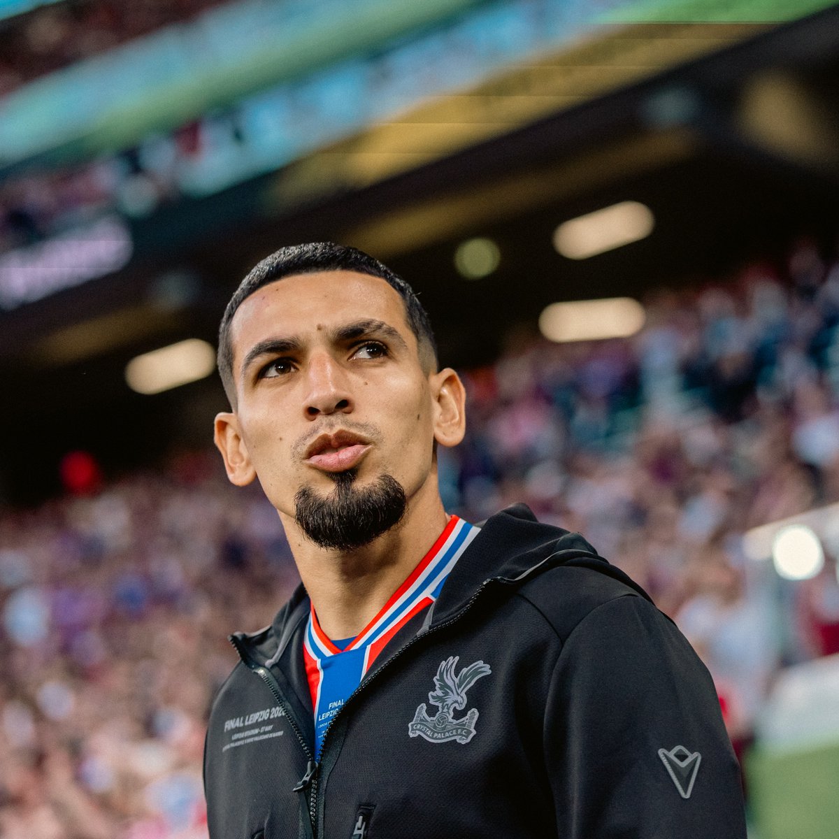 CPFC's tweet photo. The Official special edition Conference League Final Walkout Jacket ⬇️
