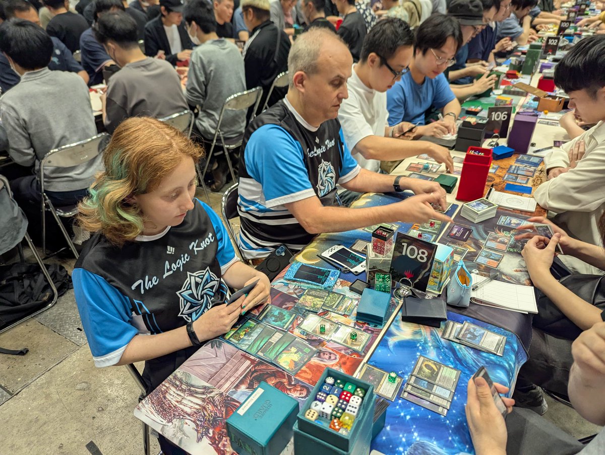 PlayMTG's tweet photo. Dana (@DanaFischerMTG) and Adam Fischer are in Japan on a family holiday, and have come to Spotlight Series: Secrets here in Chiba! They're both on Mono-Green Landfall: "With 4C Control getting more popular, Mono-Green feels better than Selesnya," Dana said. https://t.co/BjDvJH3ngj